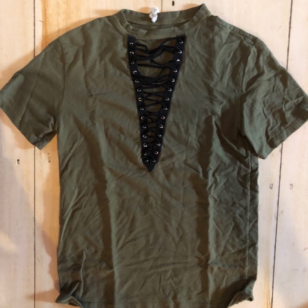 Emma and Sam lace up T shirt